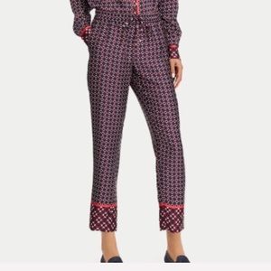 RALPH LAUREN TWILL GEOMETRIC PRINT PULL ON ANKLE CROPPED PANTS NEW 2